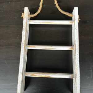 Rustic White Decorative Hanging Ladder - Home Wall Decor